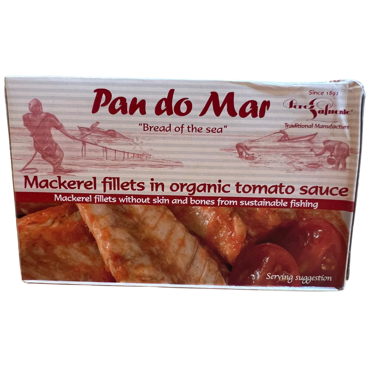 125g Mackerel Fillets in Organic Tomato sauce - Pan Do Mar