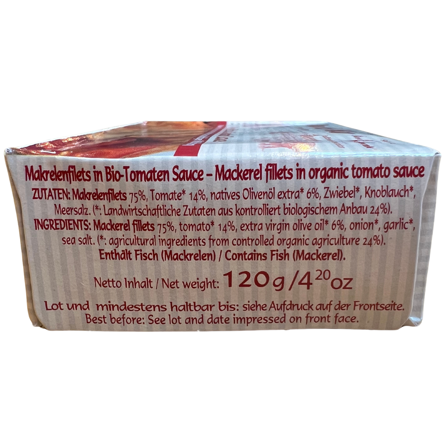 125g Mackerel Fillets in Organic Tomato sauce - Pan Do Mar