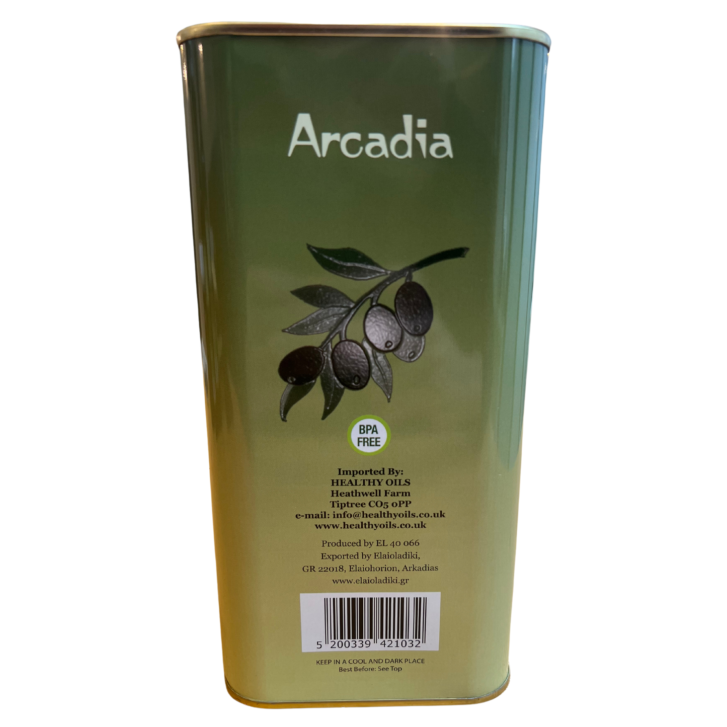 3 Litre tins Greek Organic olive oil - Arcadia