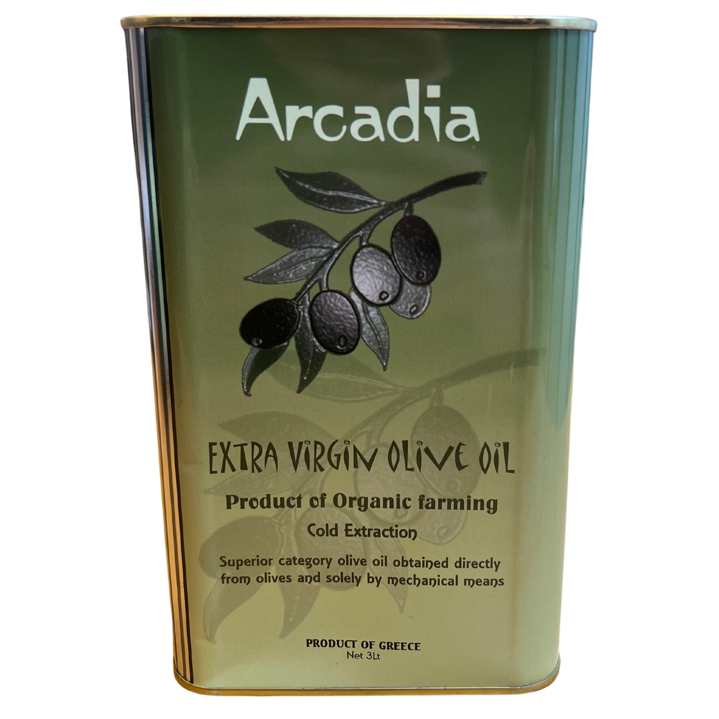 3 Litre tins Greek Organic olive oil - Arcadia