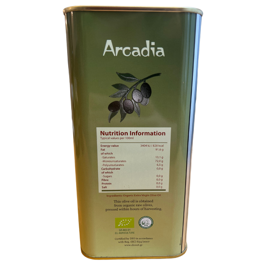 3 Litre tins Greek Organic olive oil - Arcadia