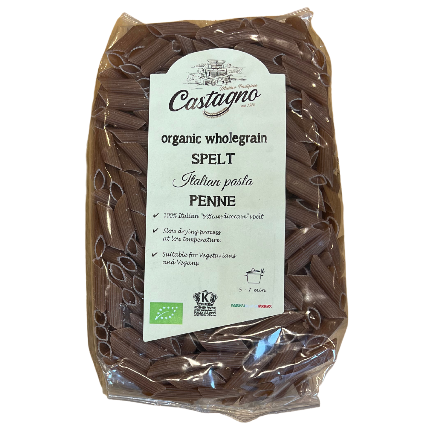 500g organic whole grain spelt pasta penne
