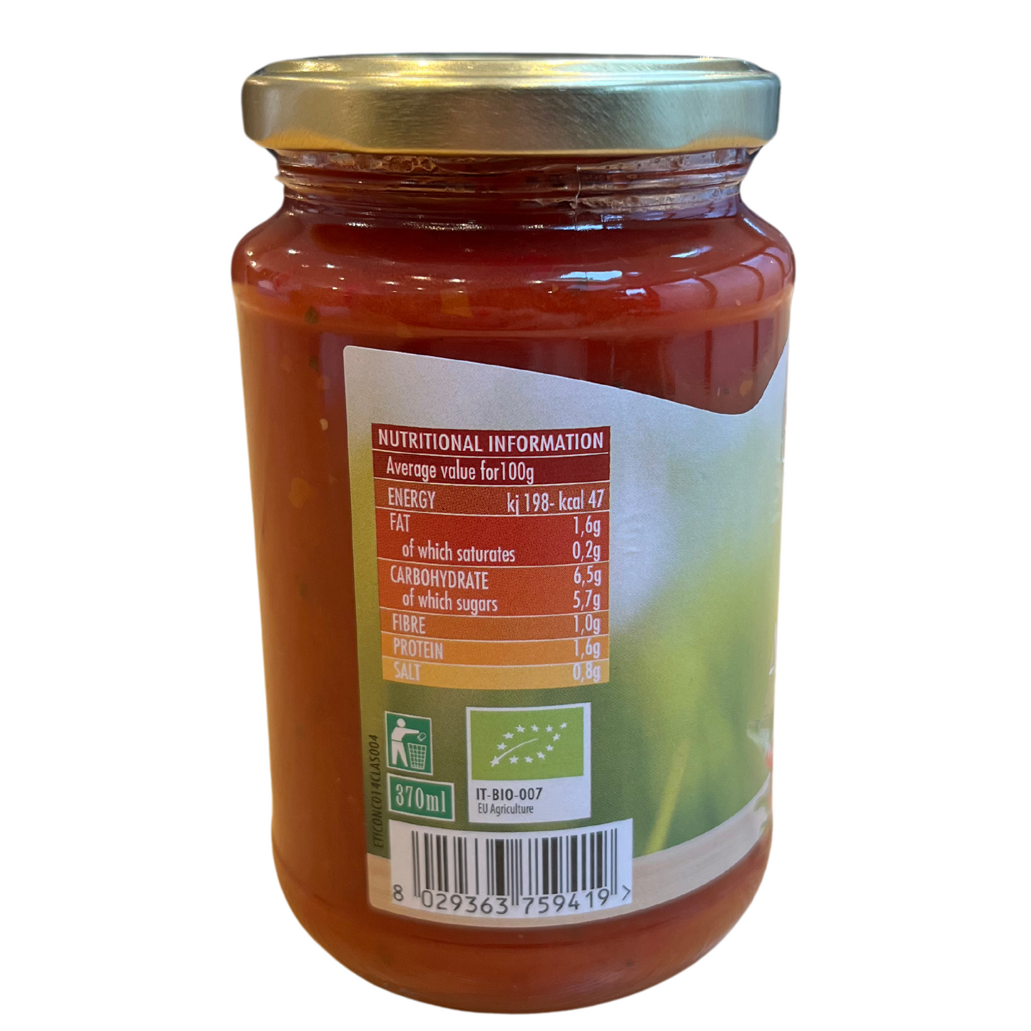 350g Italian organic arrabbiata sauce - Classico